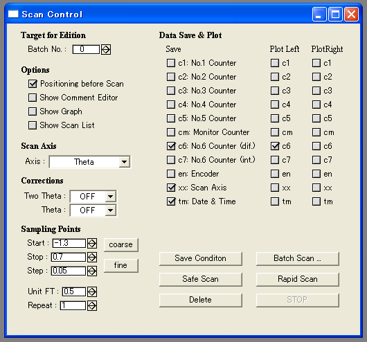 Scan Control Panel