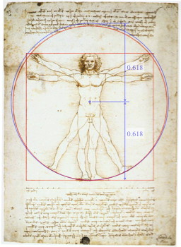 “Vitruvian Man” by Leonardo da Vinci and the Golden Ratio